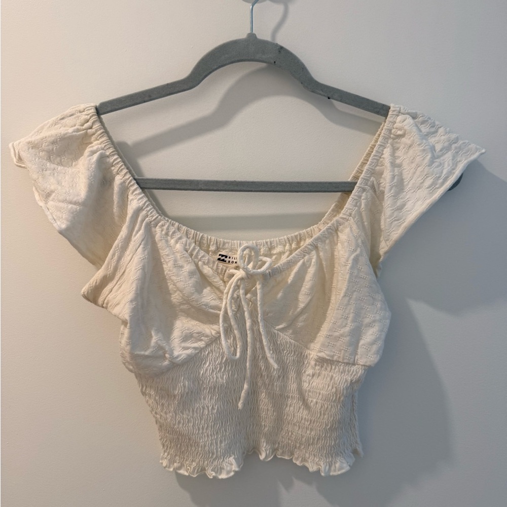 BILLABONG WHITE CROPPED TOP SIZE XS
